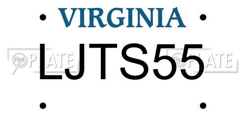 LJTS55 Virginia License Plate
