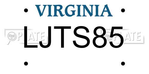 LJTS85 Virginia License Plate