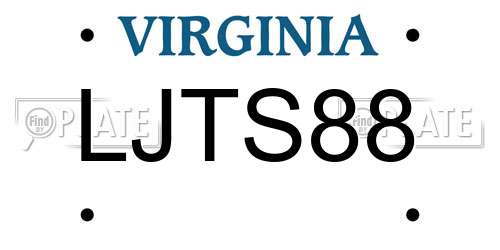 LJTS88 Virginia License Plate