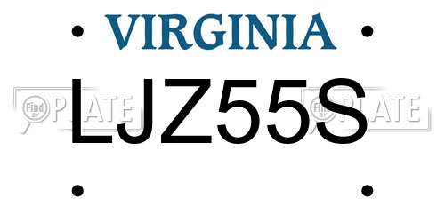 LJZ55S Virginia License Plate