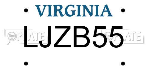 LJZB55 Virginia License Plate