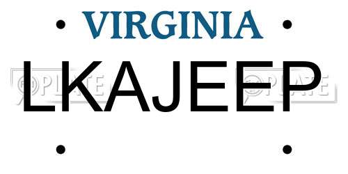 LKAJEEP Virginia License Plate