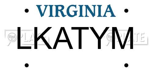 LKATYM Virginia License Plate