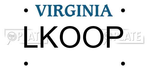 LKOOP Virginia License Plate