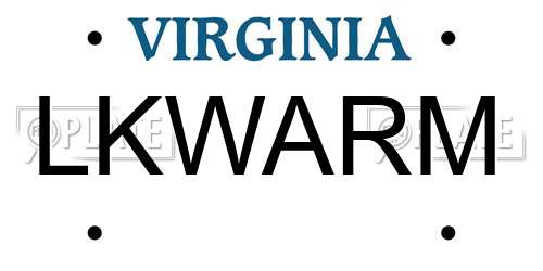 LKWARM Virginia License Plate