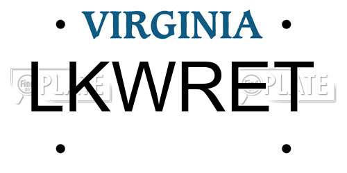 LKWRET Virginia License Plate