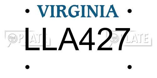 LLA427 Virginia License Plate