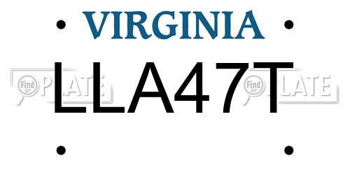 LLA47T Virginia License Plate