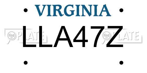 LLA47Z Virginia License Plate