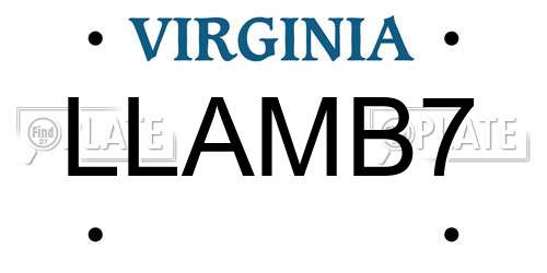 LLAMB7 Virginia License Plate