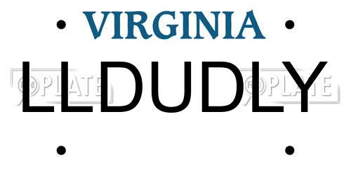 LLDUDLY Virginia License Plate