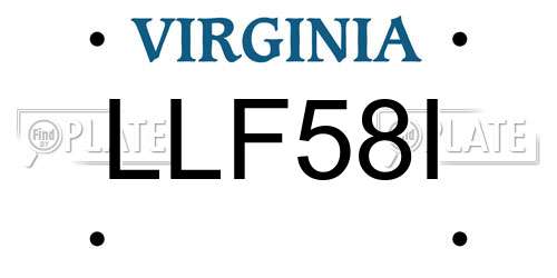 LLF58I Virginia License Plate