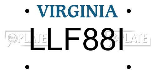 LLF88I Virginia License Plate