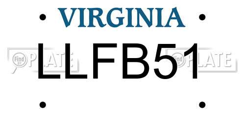 LLFB51 Virginia License Plate