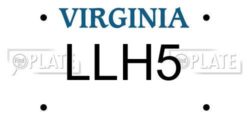LLH5 Virginia License Plate