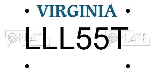 LLL55T Virginia License Plate