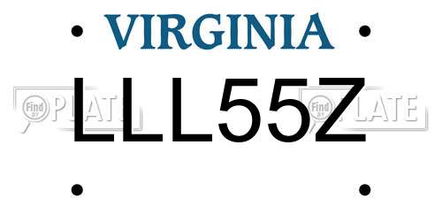 LLL55Z Virginia License Plate
