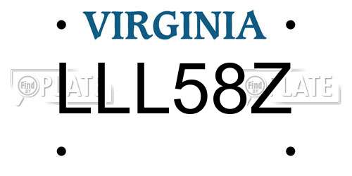 LLL58Z Virginia License Plate