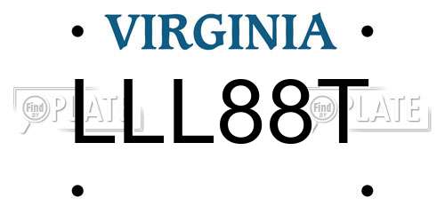 LLL88T Virginia License Plate