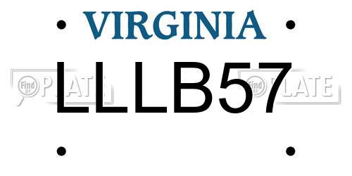 LLLB57 Virginia License Plate