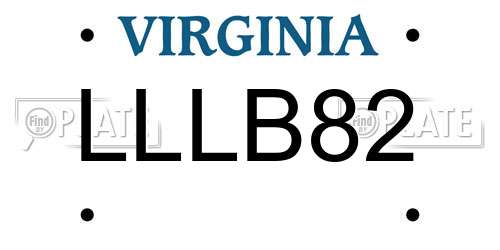 LLLB82 Virginia License Plate