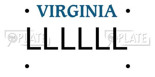LLLLLL Virginia License Plate
