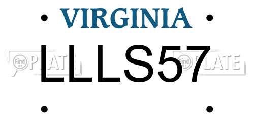 LLLS57 Virginia License Plate