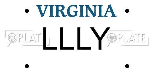 LLLY Virginia License Plate