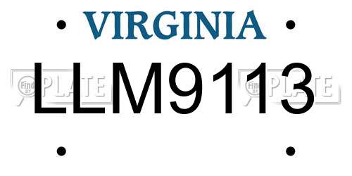 LLM9113 Virginia License Plate