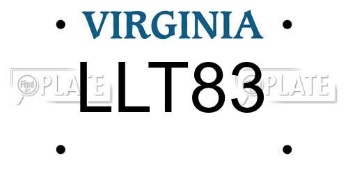 LLT83 Virginia License Plate