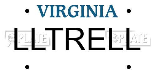 LLTRELL Virginia License Plate
