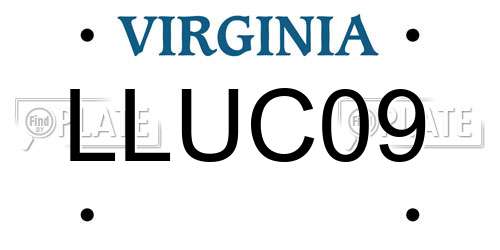 LLUC09 Virginia License Plate