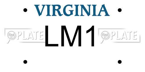 LM1 Virginia License Plate