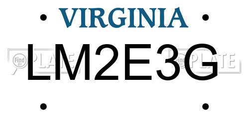 LM2E3G Virginia License Plate