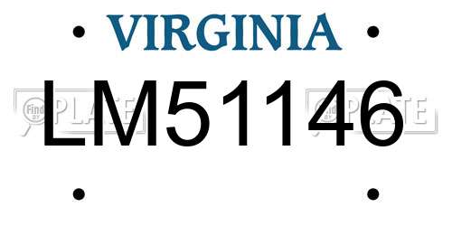 LM51146 Virginia License Plate