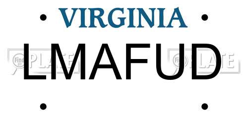 LMAFUD Virginia License Plate