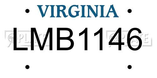 LMB1146 Virginia License Plate