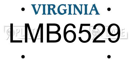 LMB6529 Virginia License Plate