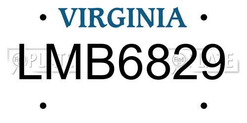 LMB6829 Virginia License Plate