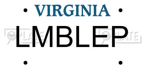 LMBLEP Virginia License Plate