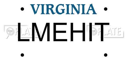 LMEHIT Virginia License Plate