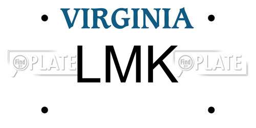 LMK Virginia License Plate