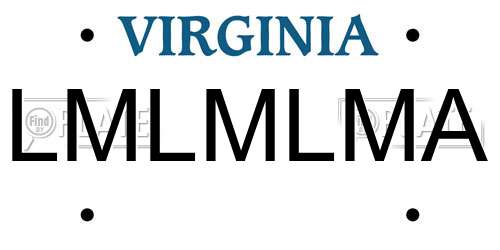 LMLMLMA Virginia License Plate