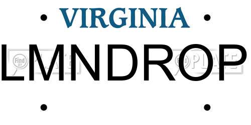 LMNDROP Virginia License Plate