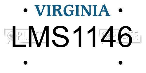 LMS1146 Virginia License Plate