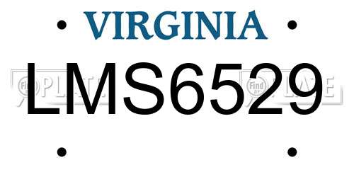LMS6529 Virginia License Plate