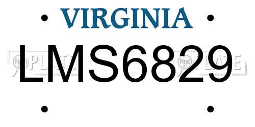 LMS6829 Virginia License Plate