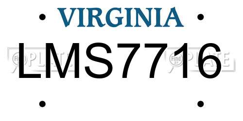 LMS7716 Virginia License Plate