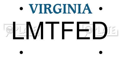 LMTFED Virginia License Plate