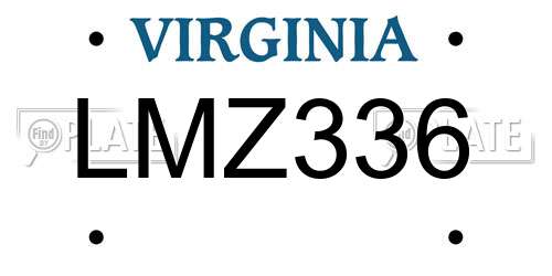 LMZ336 Virginia License Plate